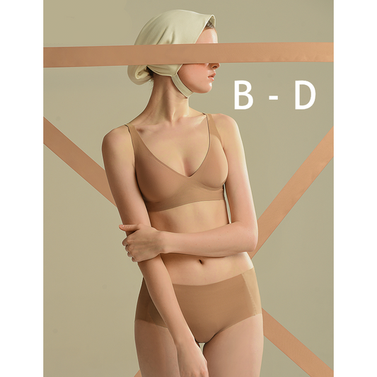 Bonnie Wireless Soft Plunge Bra & Underwear Set in Sand