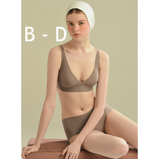 Bonnie Wireless Soft Plunge Bra & Underwear Set in Espresso