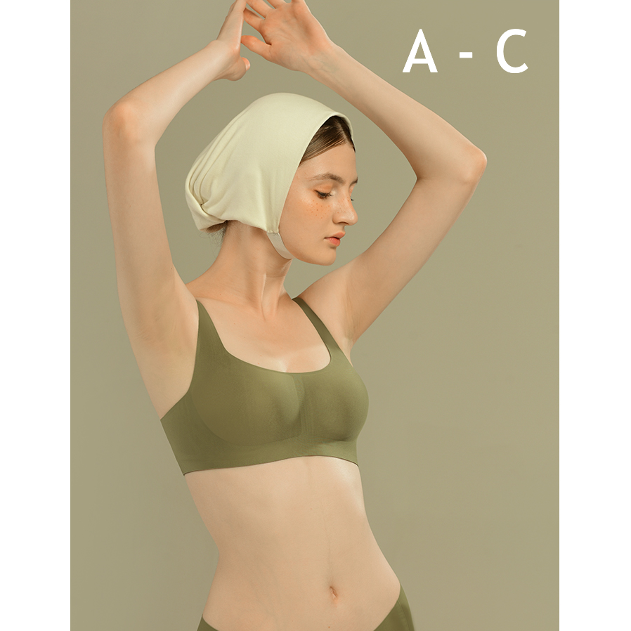 Adelaide Retro Square Neck Bra in Avocado