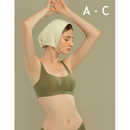 Adelaide Retro Square Neck Bra in Avocado