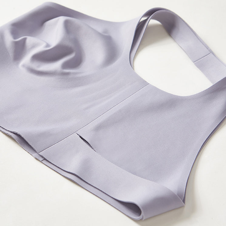 Carmen Longline Wireless Racerback Bra in Heather