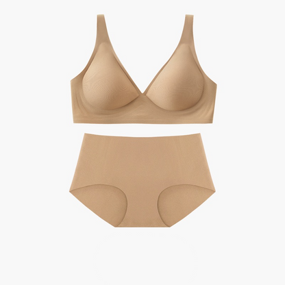 Bonnie Wireless Soft Plunge Bra & Underwear Set in Espresso