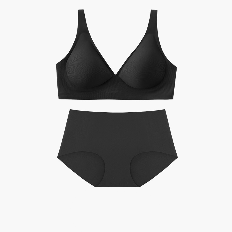 Bonnie Wireless Soft Plunge Bra & Underwear Set in Avocado