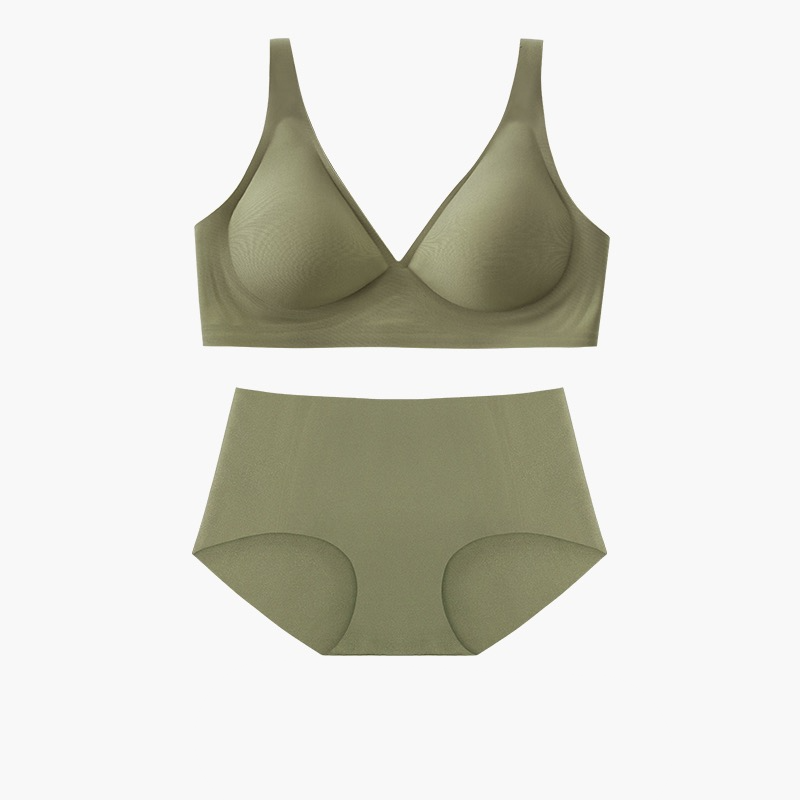 Bonnie Wireless Soft Plunge Bra & Underwear Set in Espresso