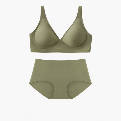 Bonnie Wireless Soft Plunge Bra & Underwear Set in Espresso