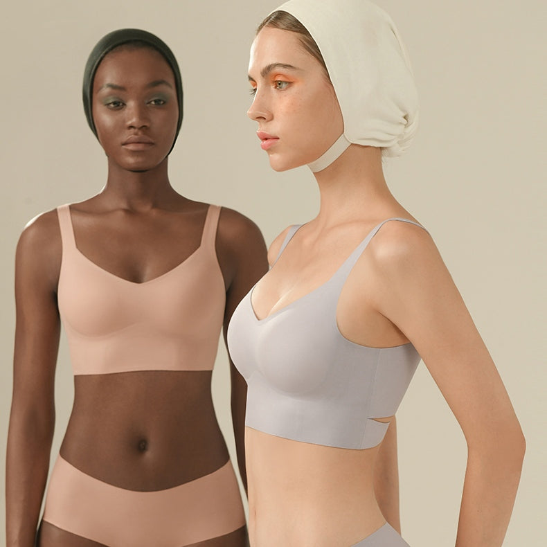 Carmen Longline Wireless Racerback Bra in Heather