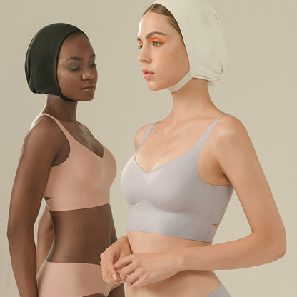 Carmen Longline Wireless Racerback Bra in Heather