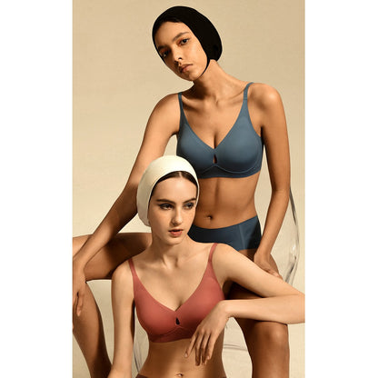 Nina Hollow Out Wireless Bra in Indigo