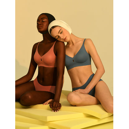 Nina Hollow Out Wireless Bra in Indigo