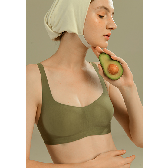 Adelaide Retro Square Neck Bra in Avocado
