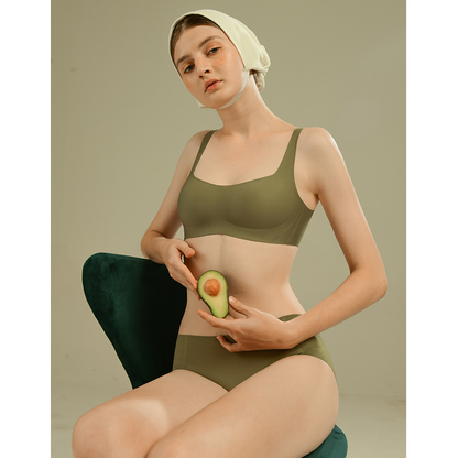 Adelaide Retro Square Neck Bra in Avocado