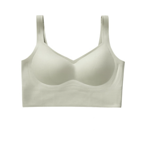 Carmen Longline Wireless Racerback Bra in Heather